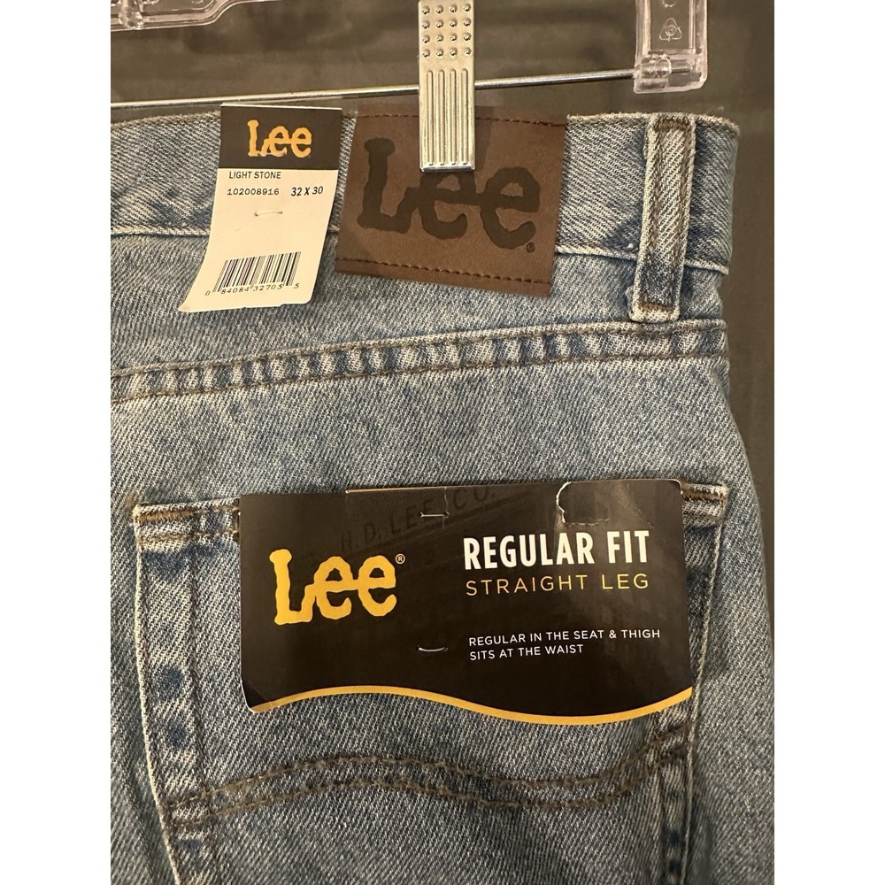 New LEE REGULAR FIT STRAIGHT LEG JEANS Men`s Size 32x30 Blue 100% Cotton NWT